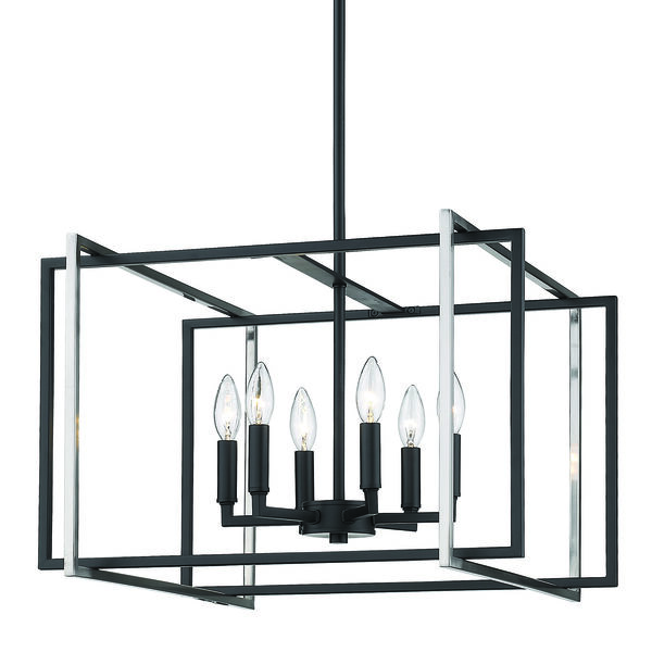 Tribeca Black and Pewter 21-Inch Six-Light Chandelier, image 2